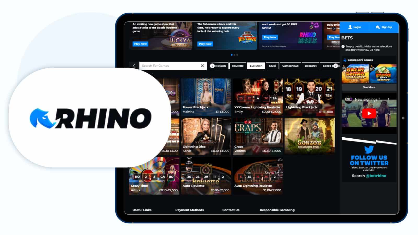 Rhino.Bet Best New Live Craps Casino