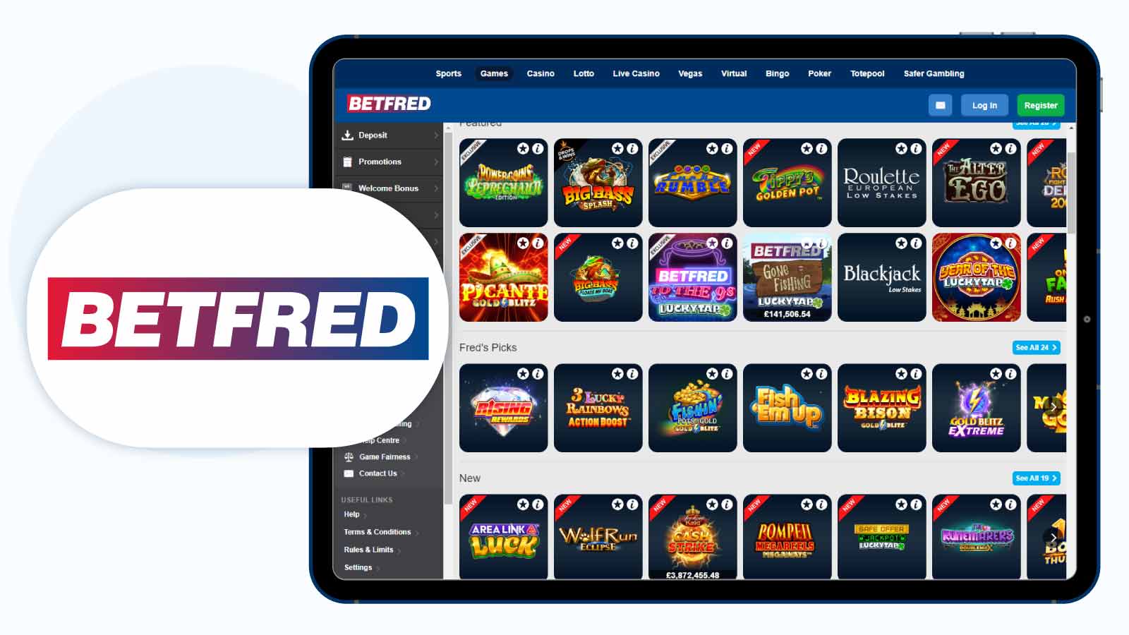 Betfred Casino – Bank Transfer Casino with No Wagering