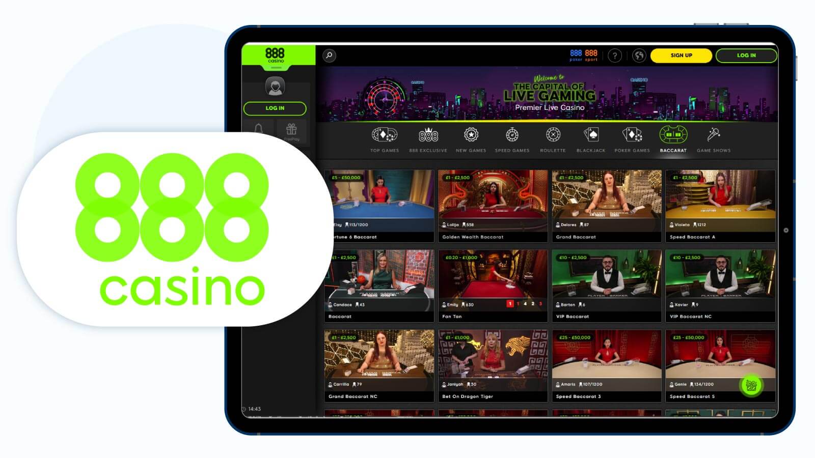 888Casino - Best Live Dealer Casino for Blackjack Tables