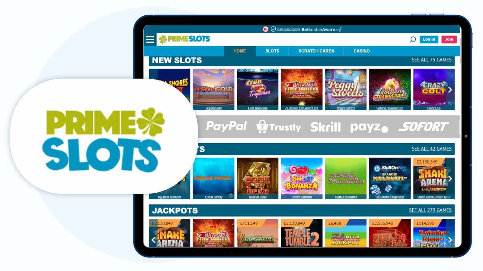 Best min. deposit £20 casino Prime Slots Casino