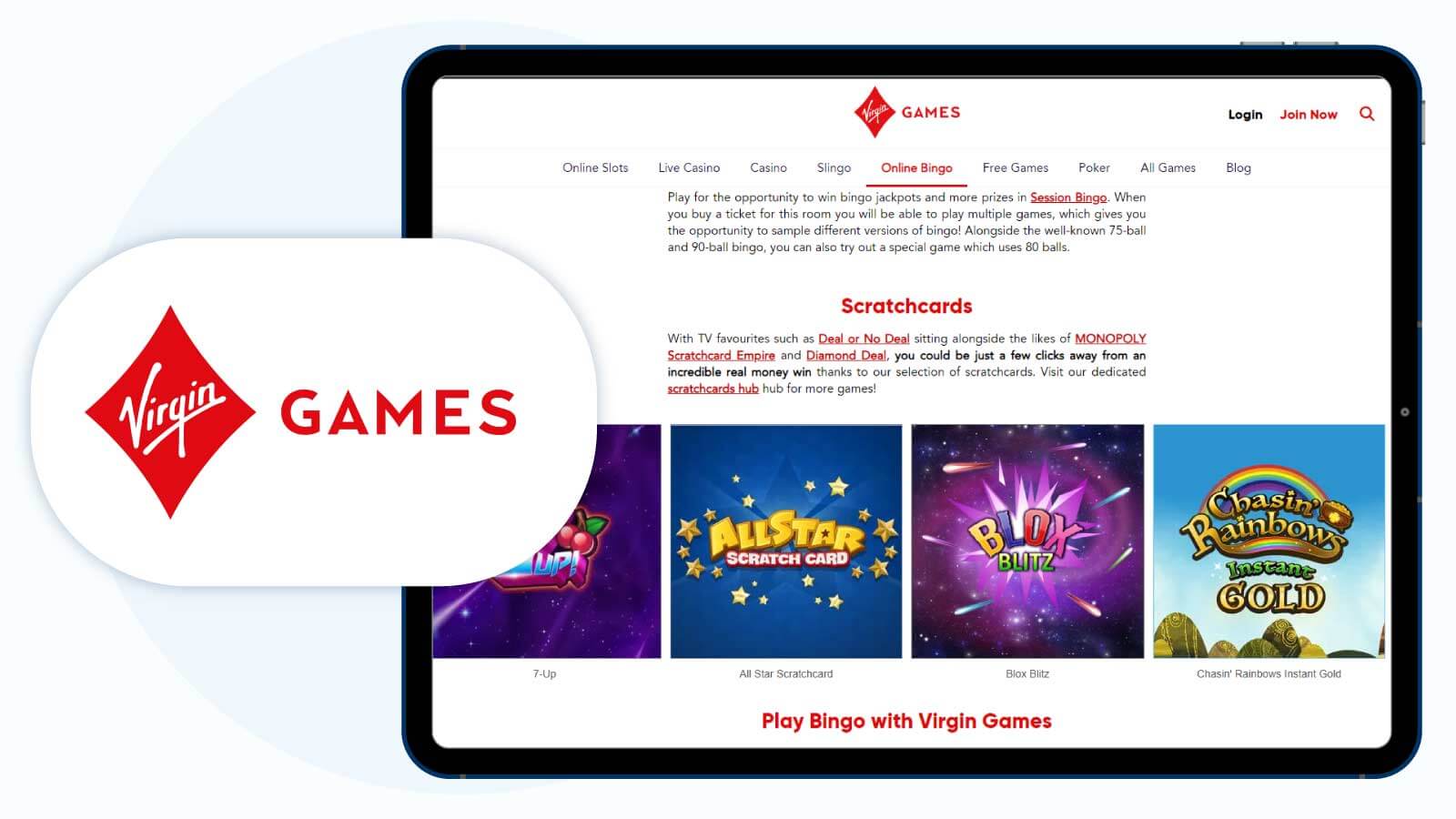 Virgin Games Casino – Top Mobile Scratchcard Casino with Apps