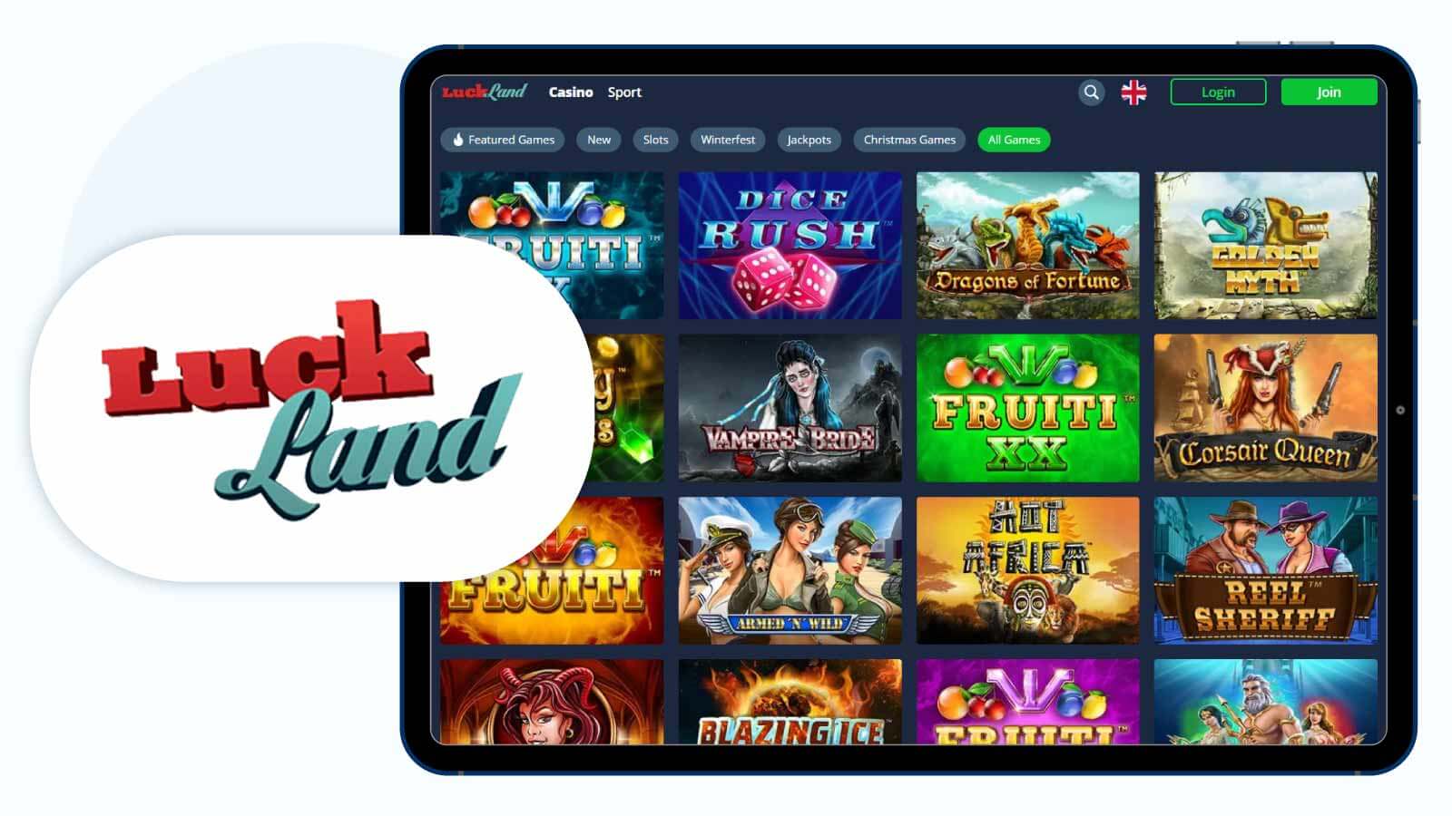 LuckLand Casino Best Live Craps Streaming