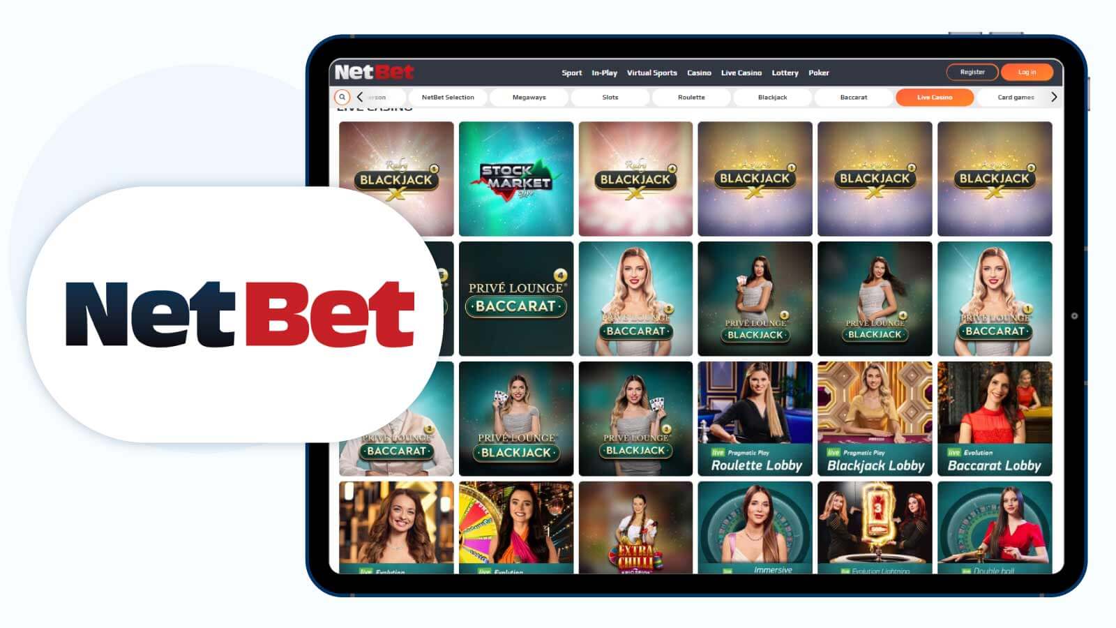 NetBet – Best Deposit 2 Pound Casino for Live Dealer Games