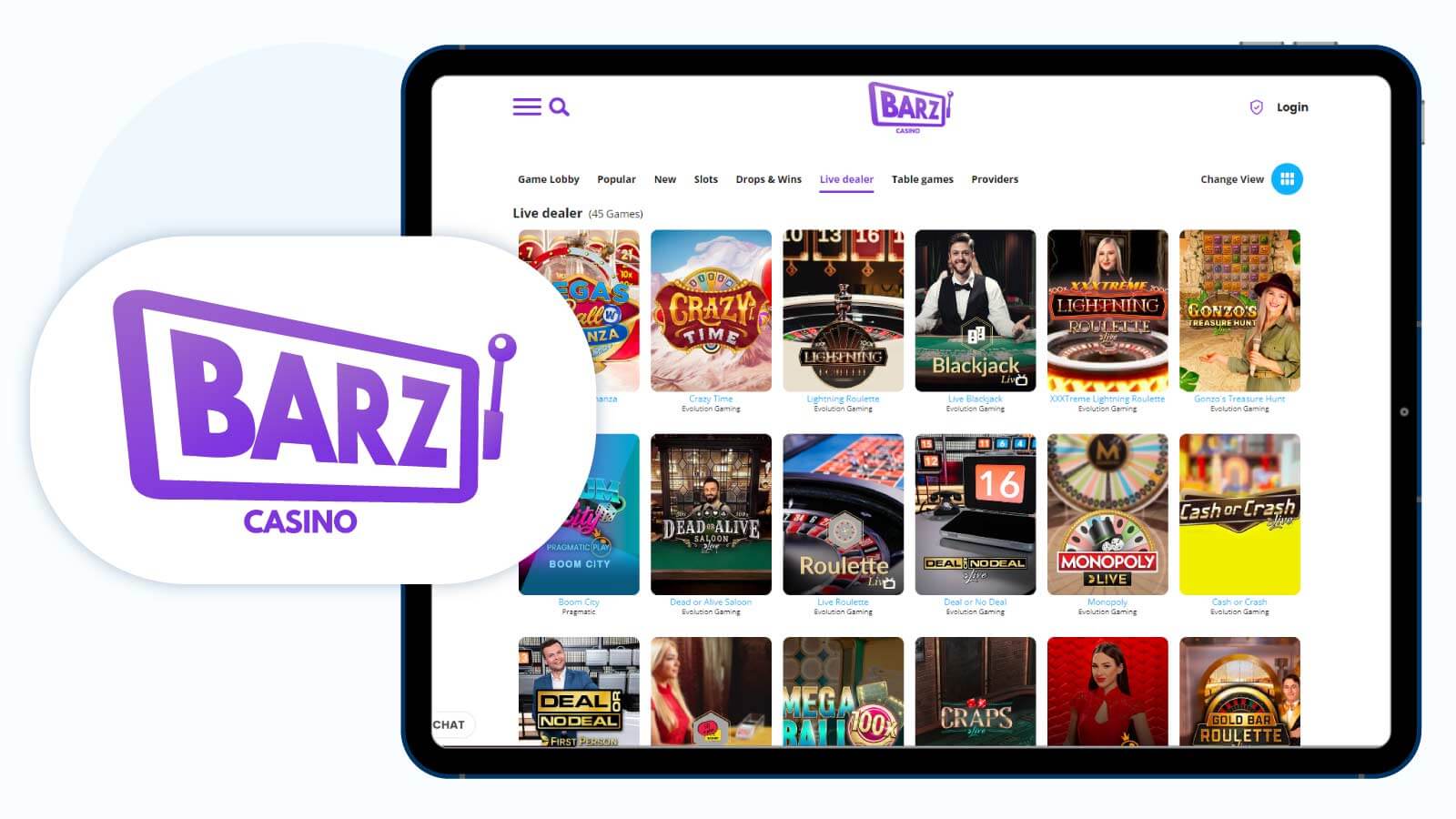 Barz Casino - Fast payout live blackjack casino