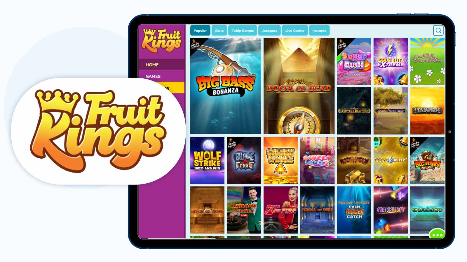 FruitKings Casino – Bank Transfer Gambling Site for Live Dealer Games