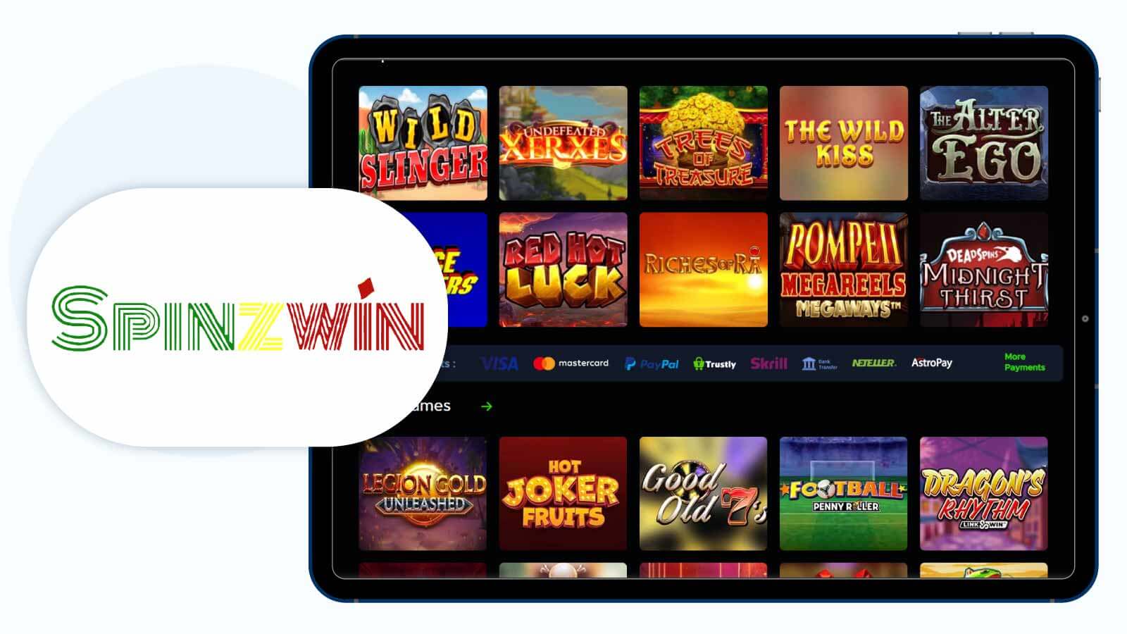 SpinzWin Casino Best AstroPay Casino with Minimum Withdrawal