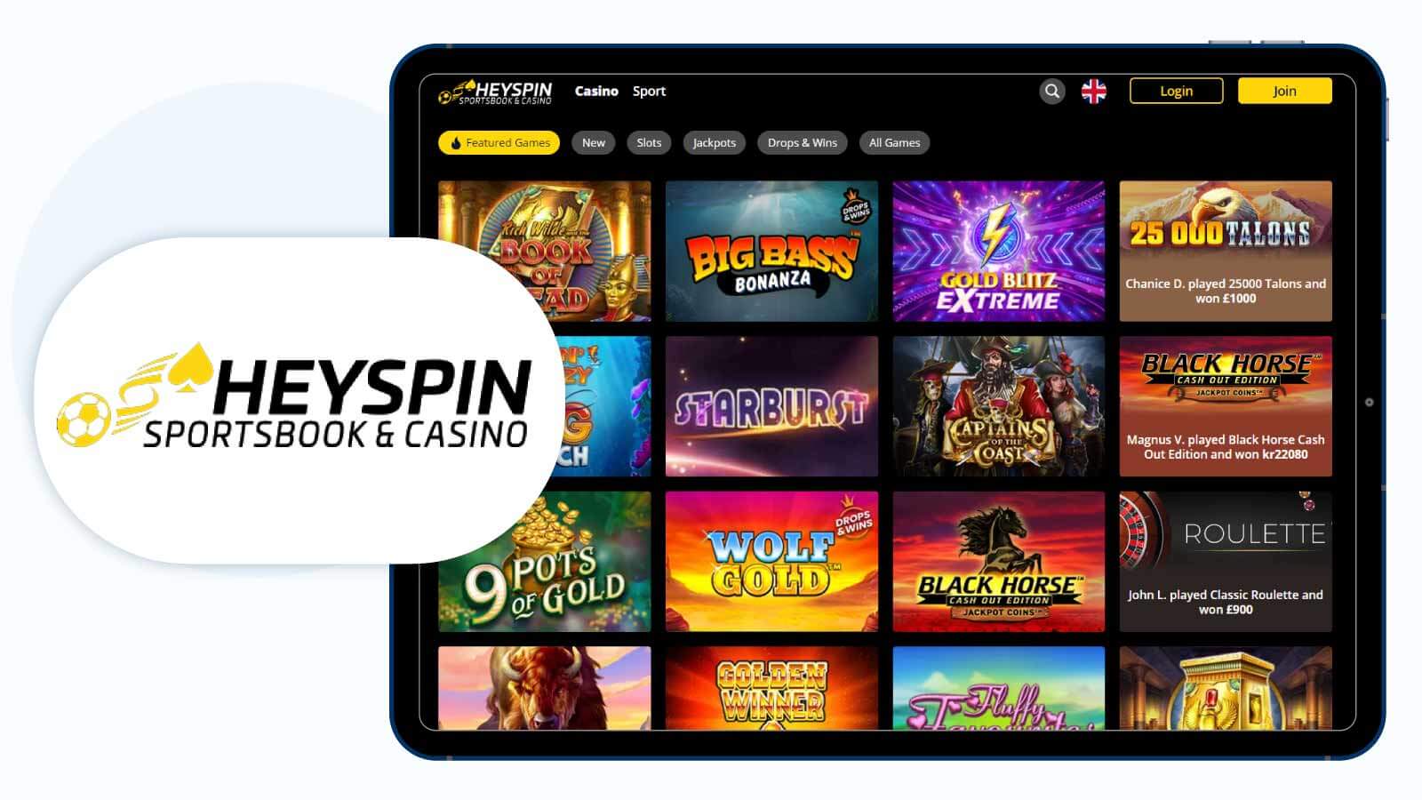 HeySpin Casino Best AstroPay Casino with a High Number of Free Spins via Bonus