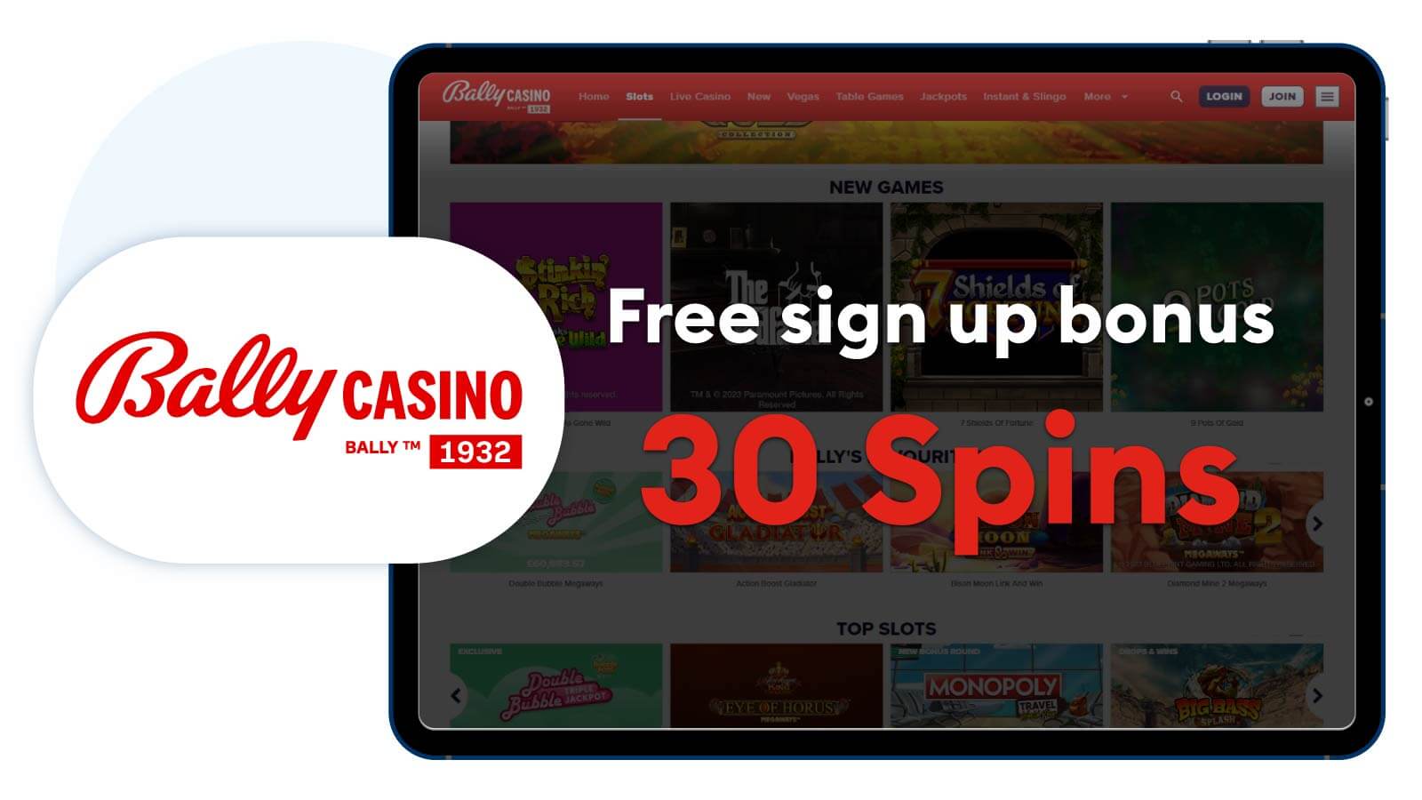 Best-free-spins-sign-up-bonus-casino-30-Free-Spins-at-Bally-Casino