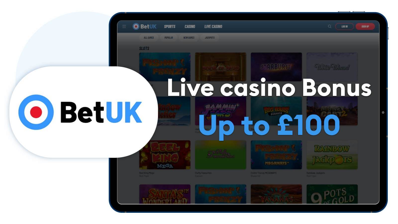 Best-live-online-casino-UK-welcome-bonus-Up-to-£100-at-BetUK-casino
