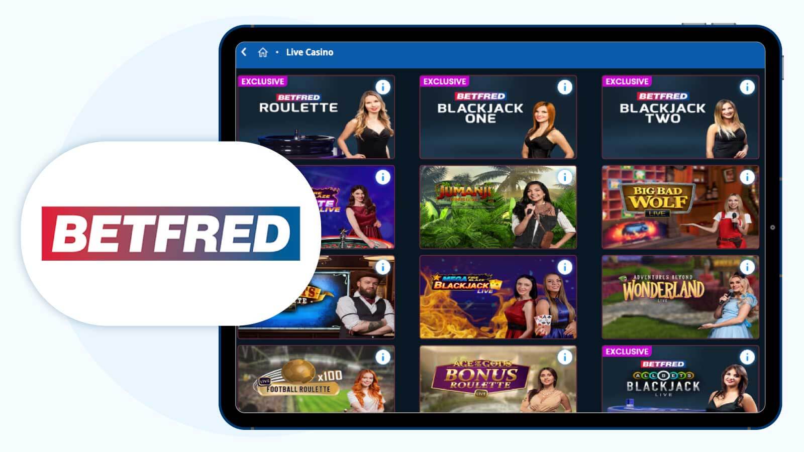 4. Betfred Casino - Best Playtech Live Blackjack Site