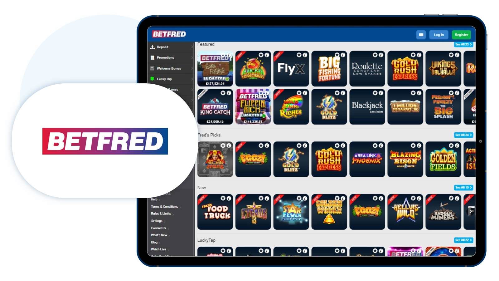Betfred - best slots welcome bonus with low wagering
