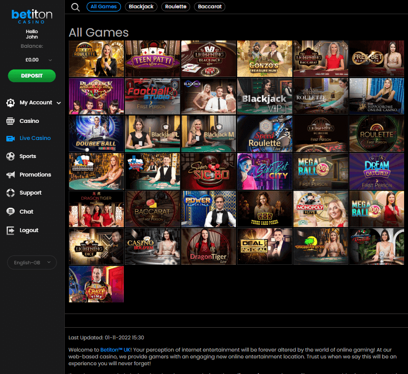 Betiton Casino Desktop preview 1