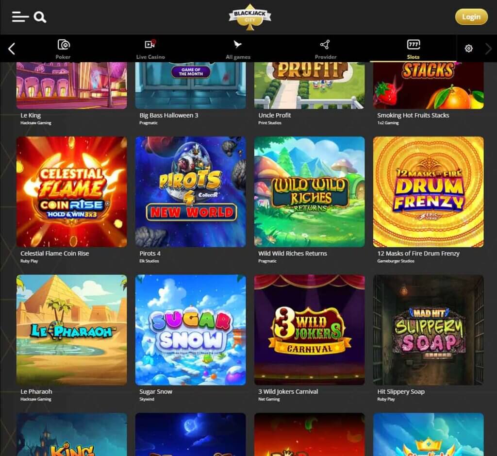 Blackjack-city-casino-slots-variety-review