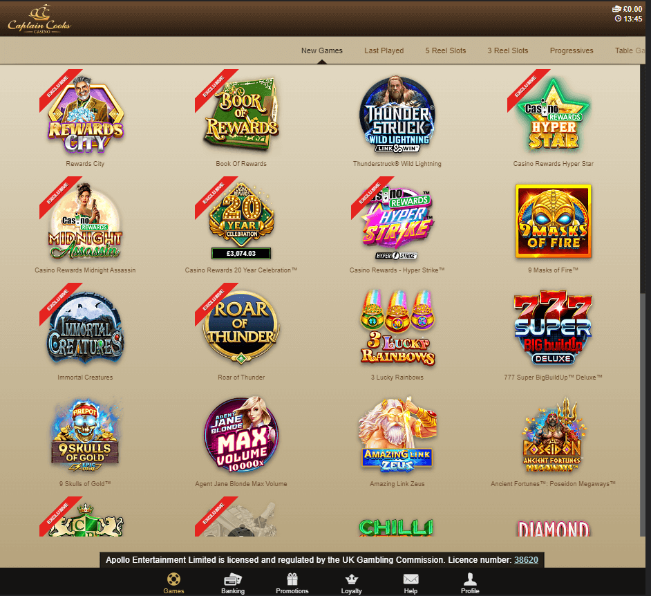 Captain Cooks Casino Desktop preview 1