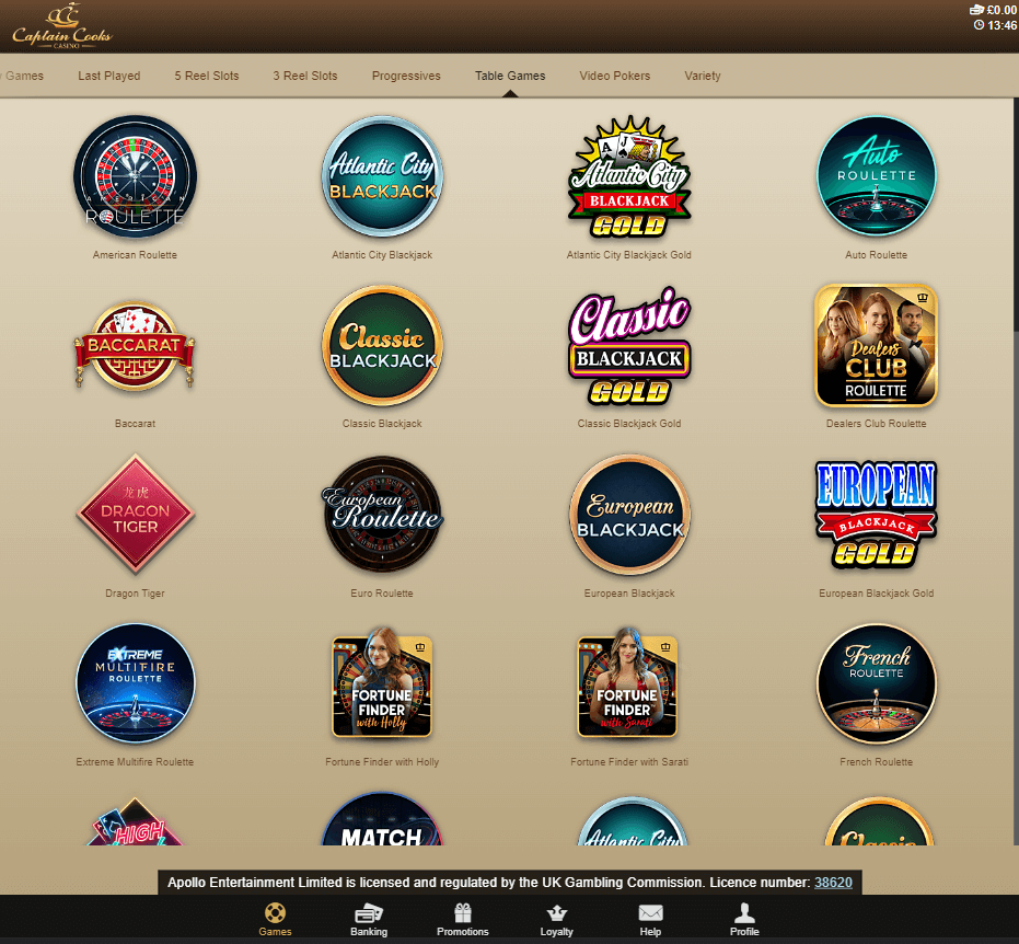 Captain Cooks Casino Desktop preview 2