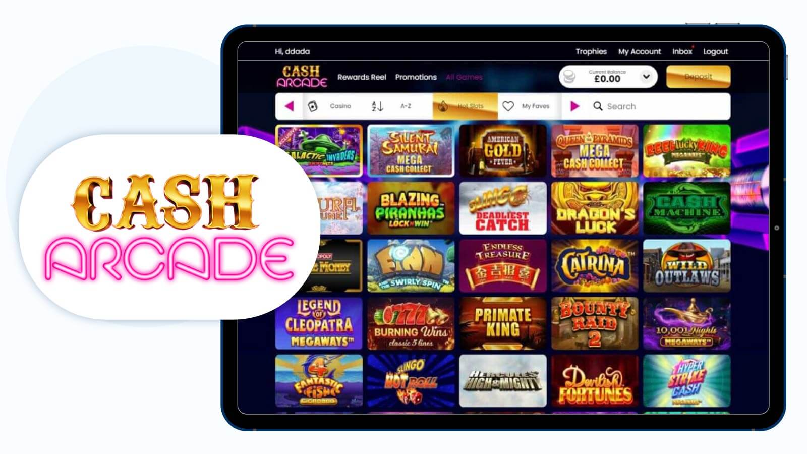 Cash Arcade Casino - Best for Game Discovery