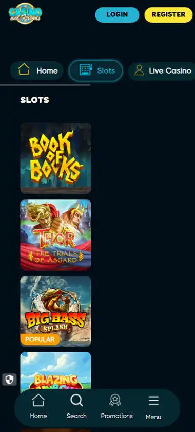 Casino & Friends Casino mobile slots interface screenshot showing slot game selection with popular titles and filtering options - captured during platform testing Casino & Friends Casino mobile slots interface screenshot showing slot game selection with popular titles and filtering options - captured during platform testing