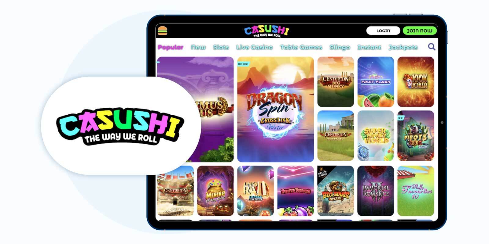 Casushi Casino - Top-Tier NetEent Casino UK For Unlimited Withdrawals