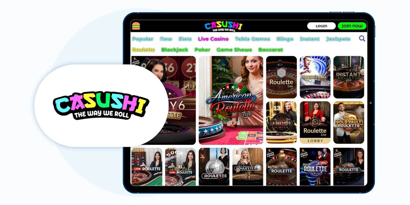 Casushi - Top Payforit Casino For Live Dealer Games