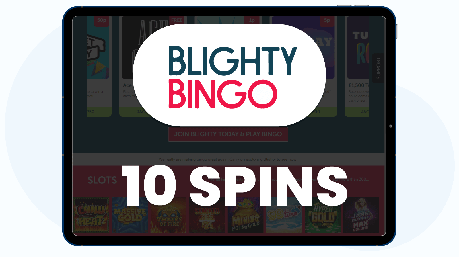 Deposit £5 Get 10 Spins At Blighty Bingo