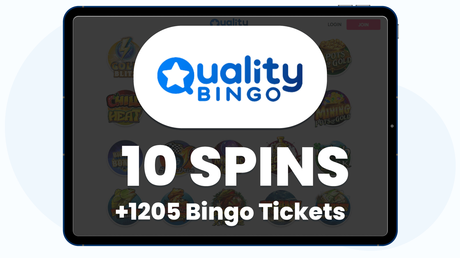 Deposit £5 Get 1205 Bingo Tickets + 10 Free Spins At Quality Bingo