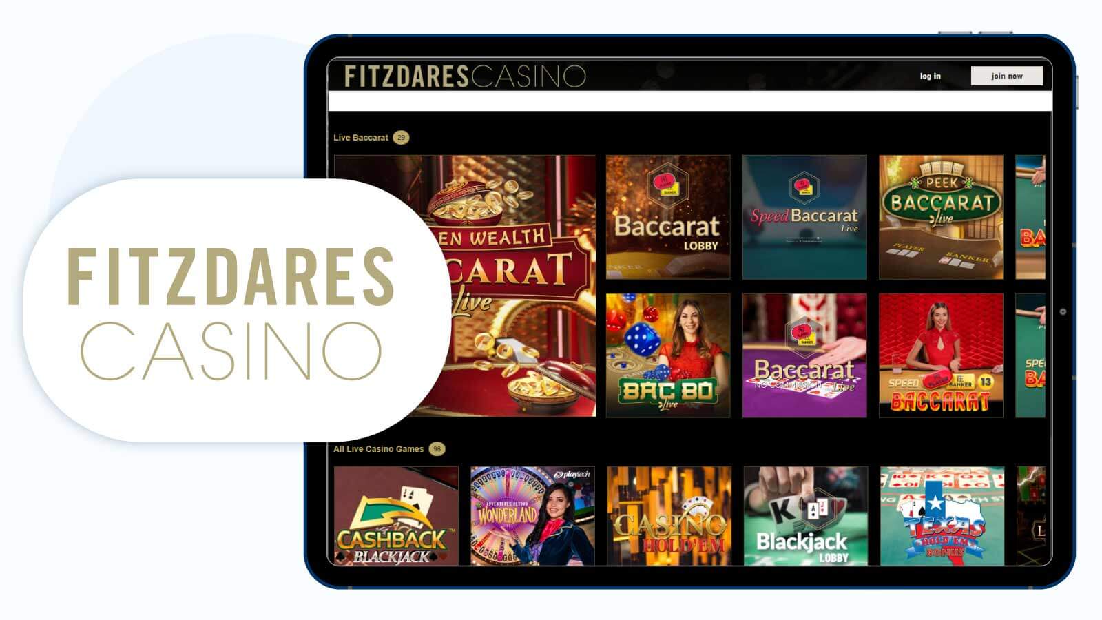 Fitzdares Casino – Best Live Baccarat Streaming