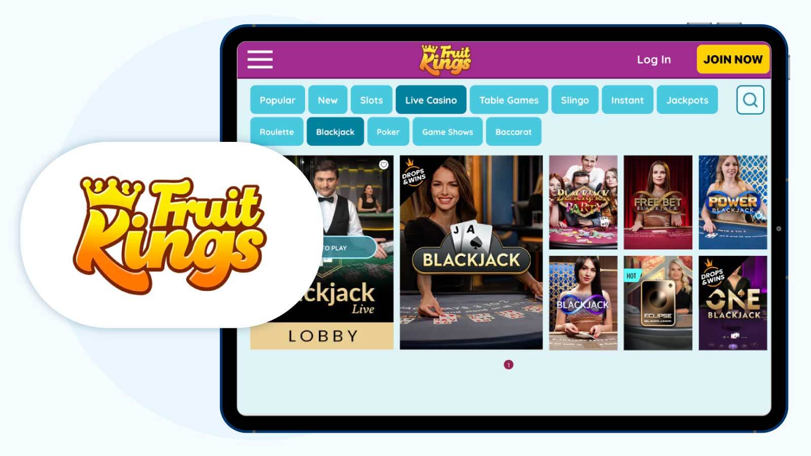 2. FruitKings - Newest Live Online Blackjack Casino In 2025