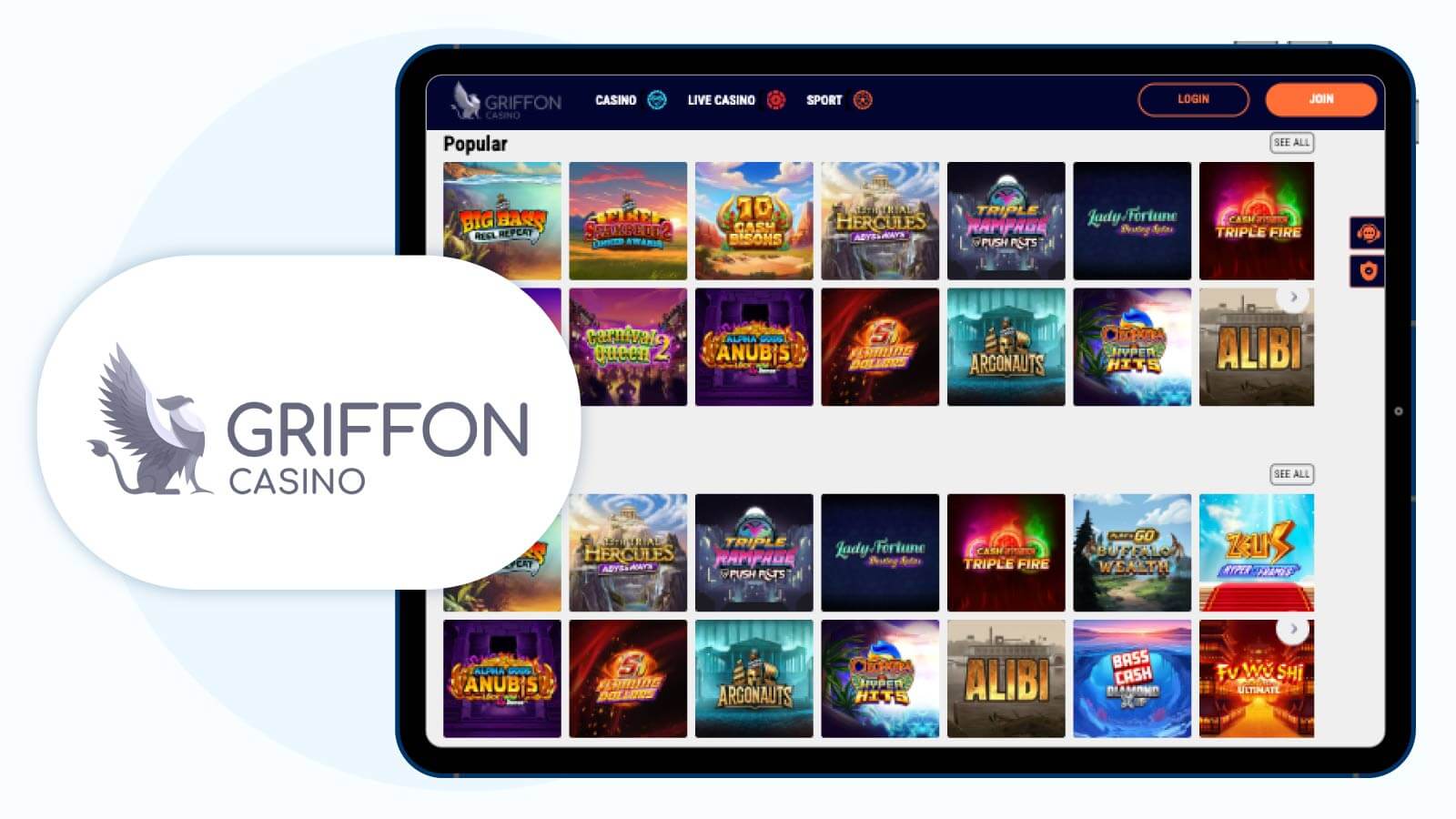 Griffon Casino - Best King Casino Sister Site for Payment Options