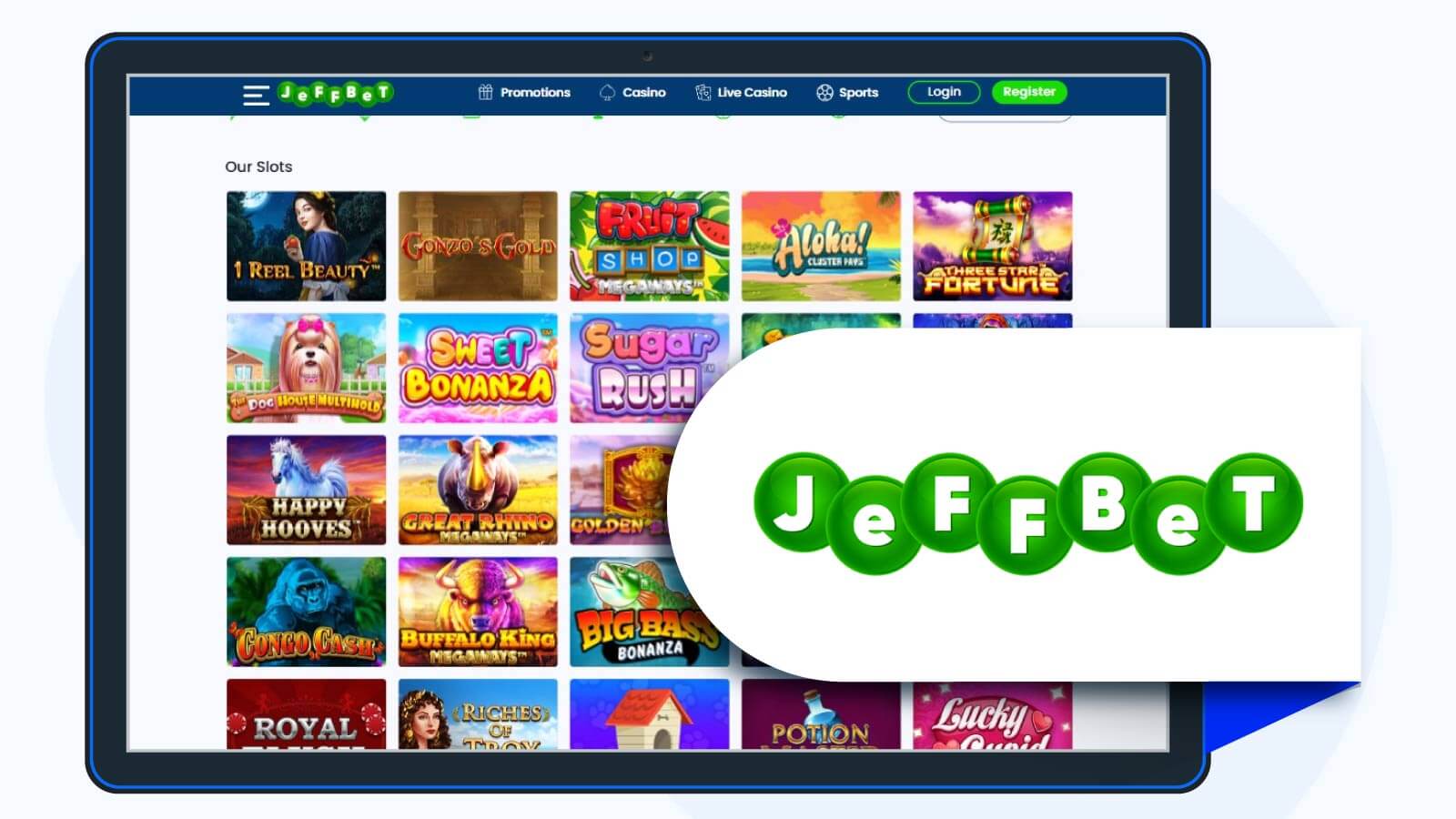Rainbow Riches - Pay by phone bill and Play with 20 no wager spins at JeffBet Casino
