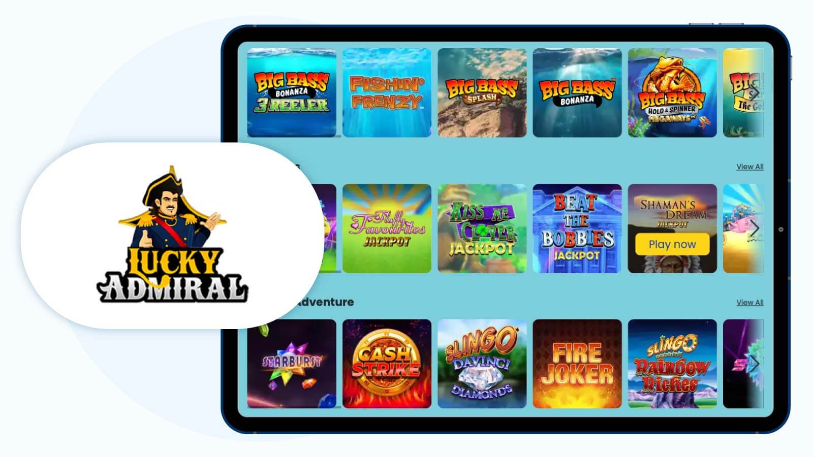 5. Lucky Admiral Casino: Brand New Slot Site with Unlimited Withdrawals