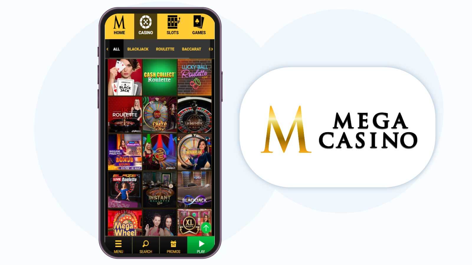 Megacasino Best PayPal casino for mobile