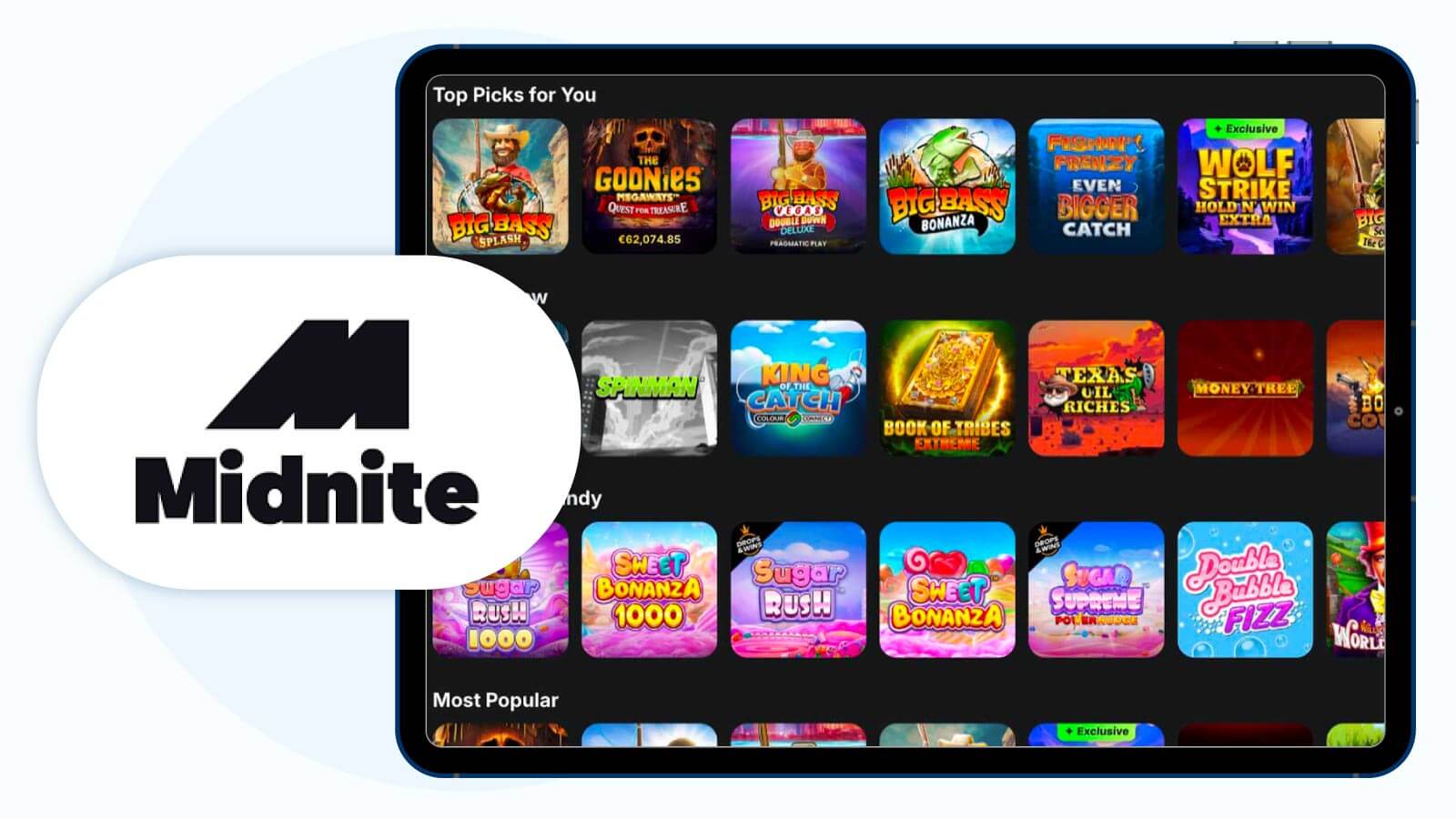 Midnite Casino: Best No-Wagering £20 Deposit Bonus
