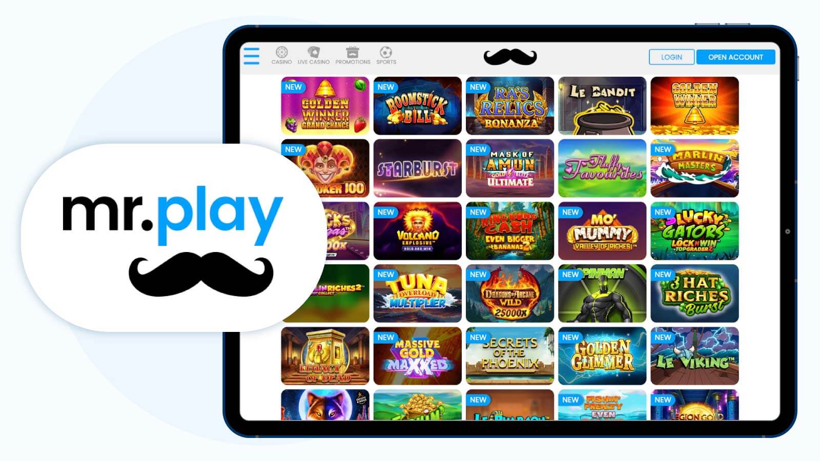 200% Up To £40 + 25 Spins - MrPlay Casino