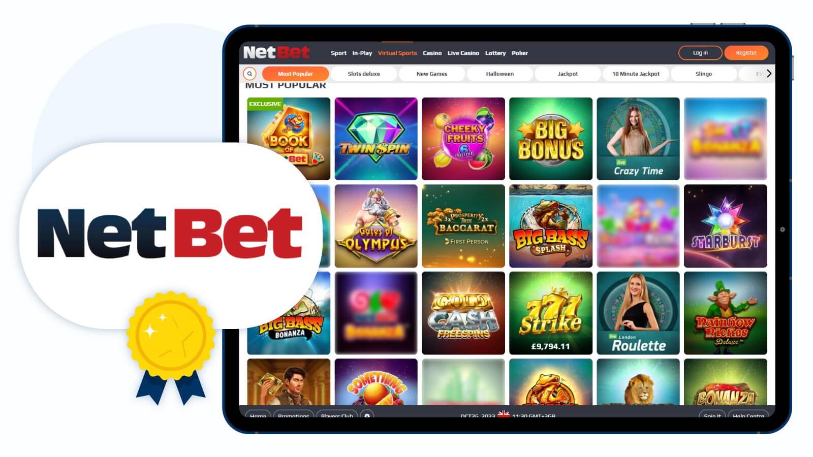 NetBet Best UK Casino with 25 Free Spins