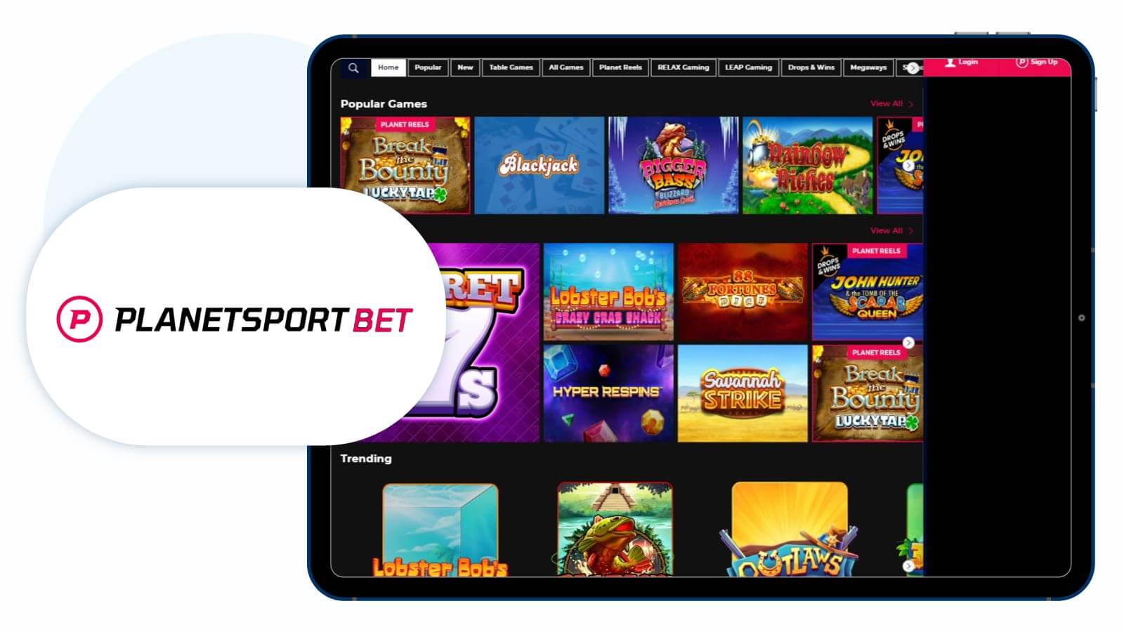 PlanetSportBet - Best NetEnt Casino for Starburst