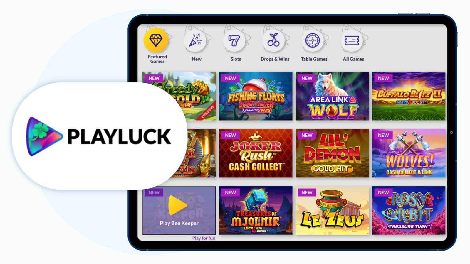 PlayLuck Casino: Best Game Variety With £20 Minimum Deposit