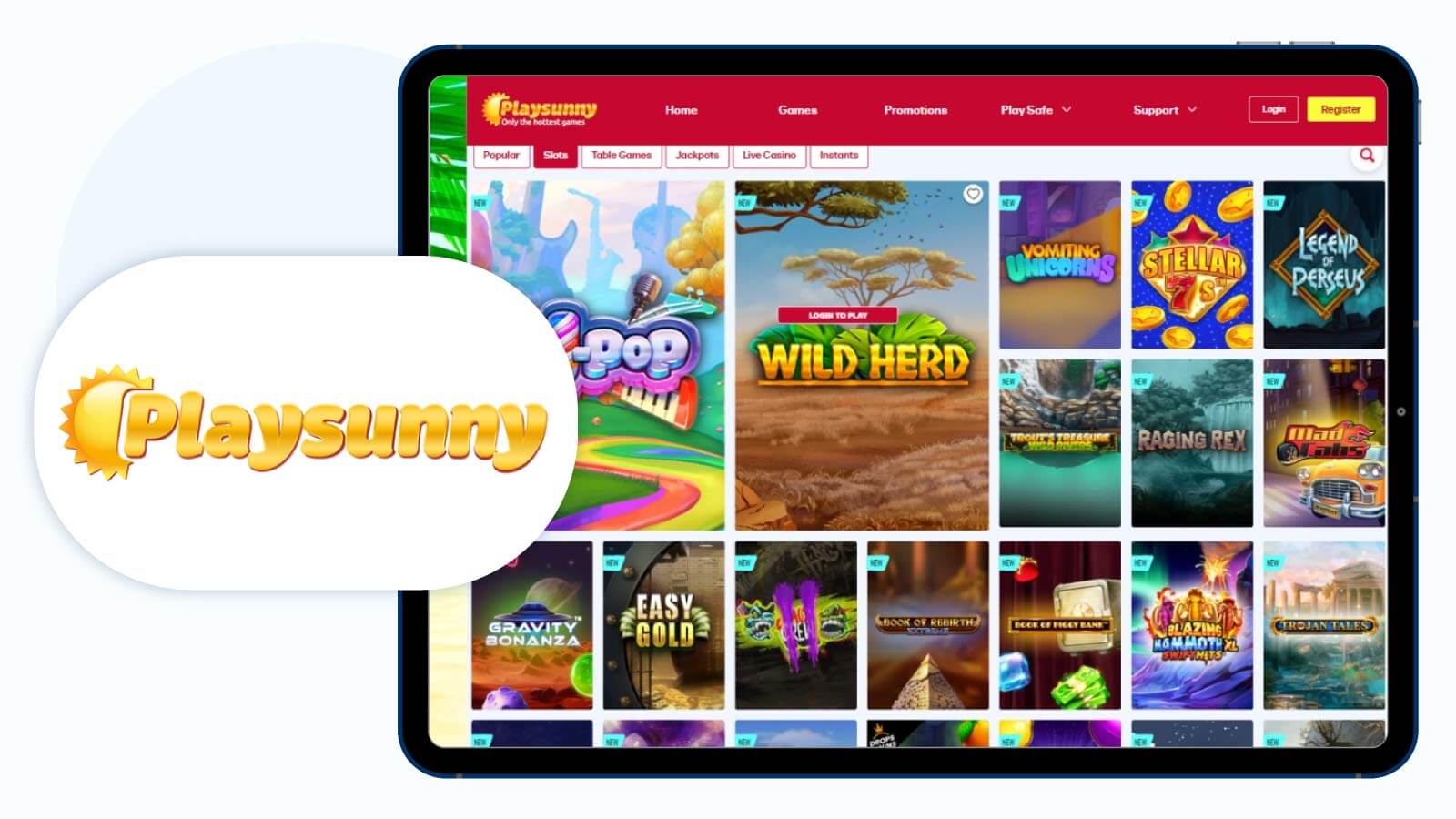 PlaySunny Casino Best Trustly Casino UK with Generous Slots Catalog