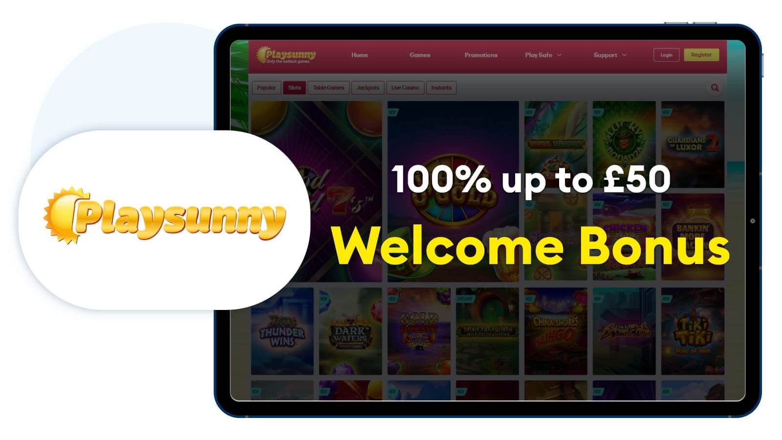 Playsunny-Casino-100%-up-to-£50-Best-Welcome-Bonus-in