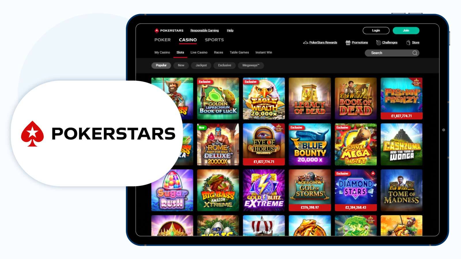 PokerStars - Best for mobile £20 deposit bonus