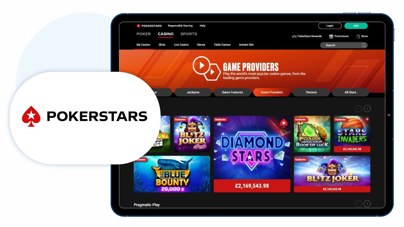 PokerStars - best live casino low wagering bonus