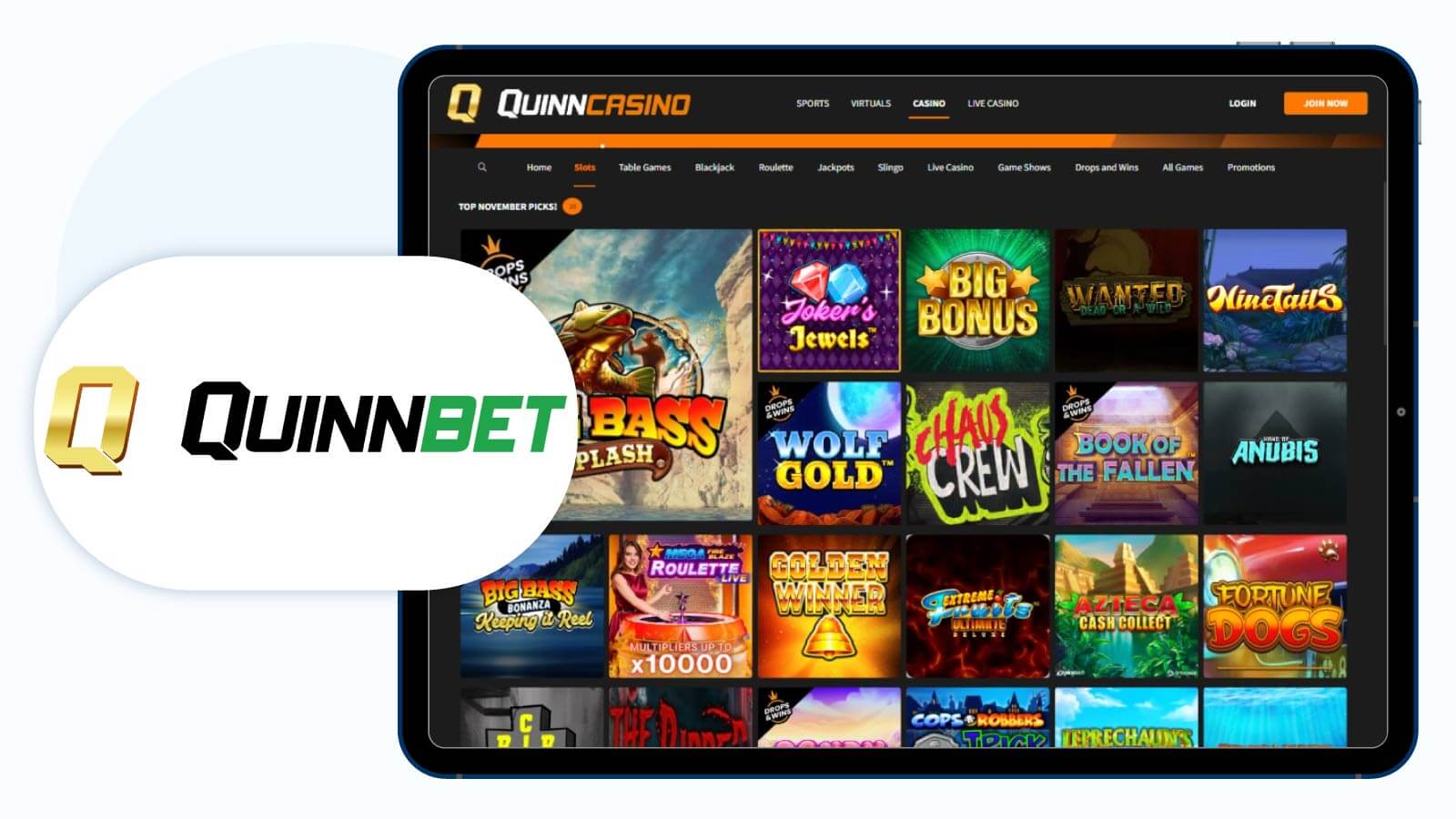 Quinnbet-casino-Low-Wagering-Casino-Bonuses-UK