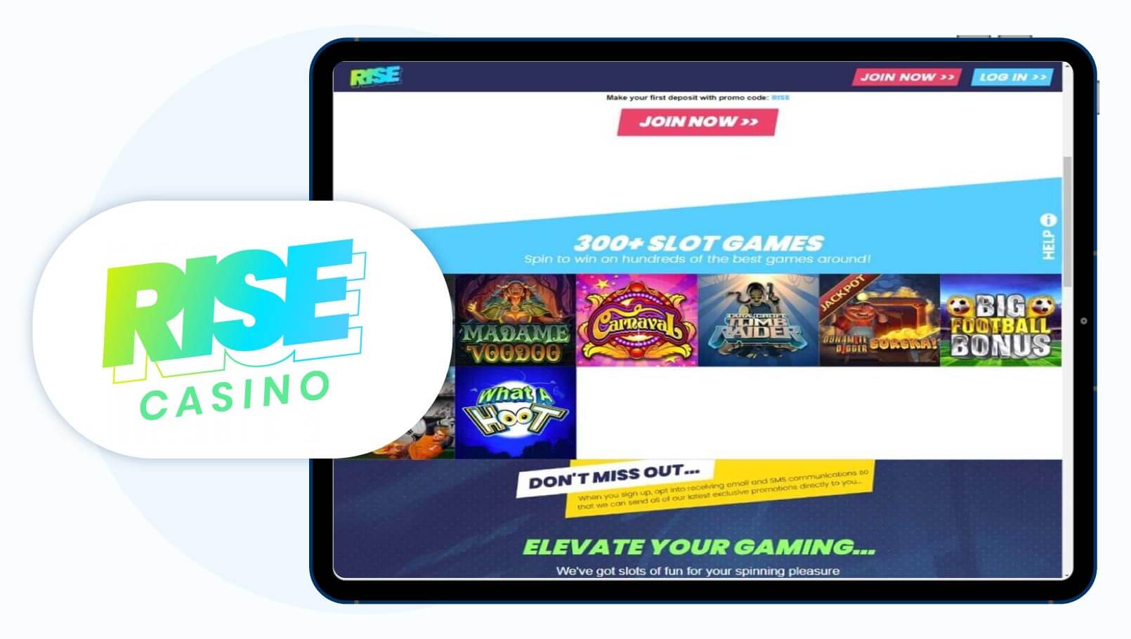 Rise Casino Best PayPal casino bonus with no cashout limit
