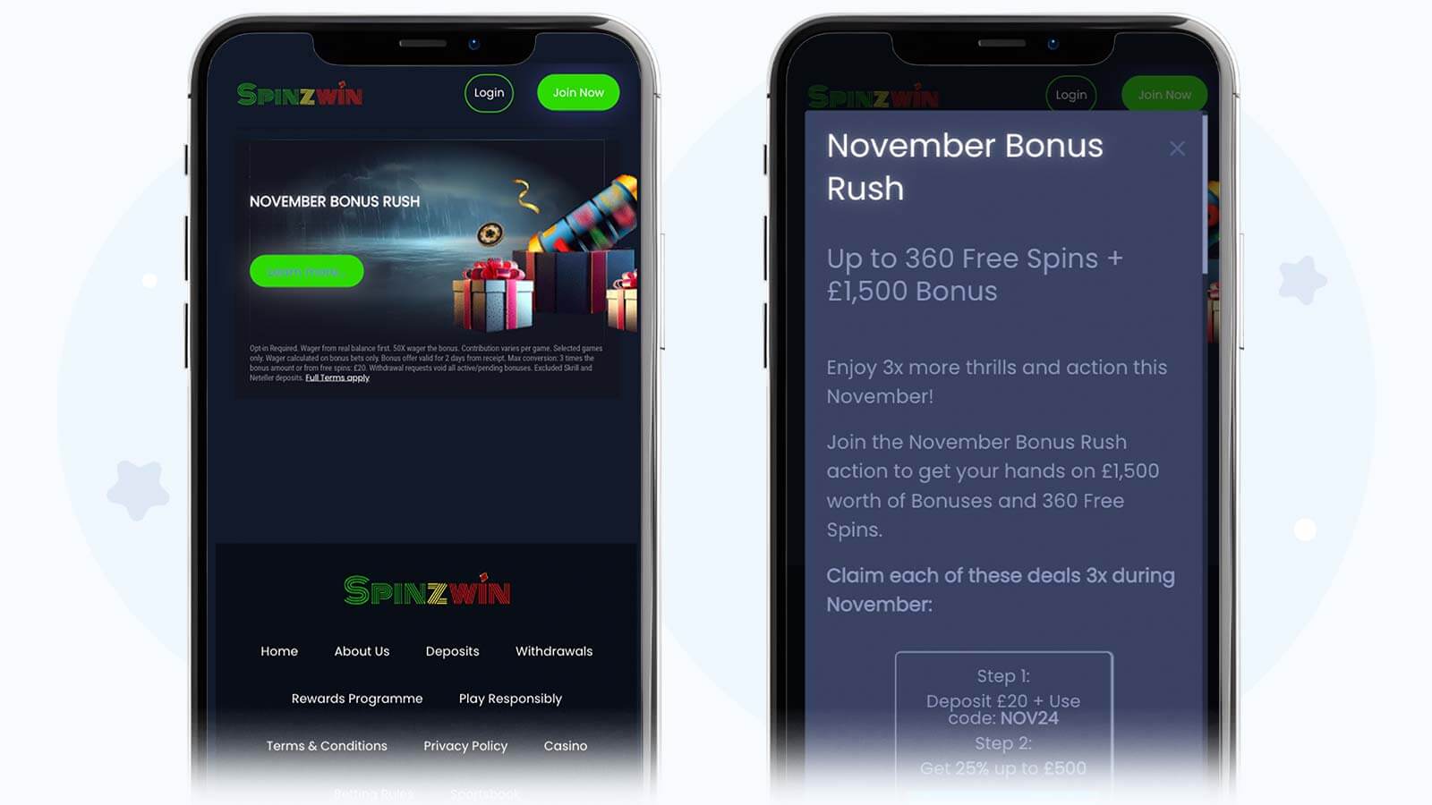 What's-the-bonus-Claim-Up-to-£1,500-Bonus-&-360-Spins-at-SpinzWin