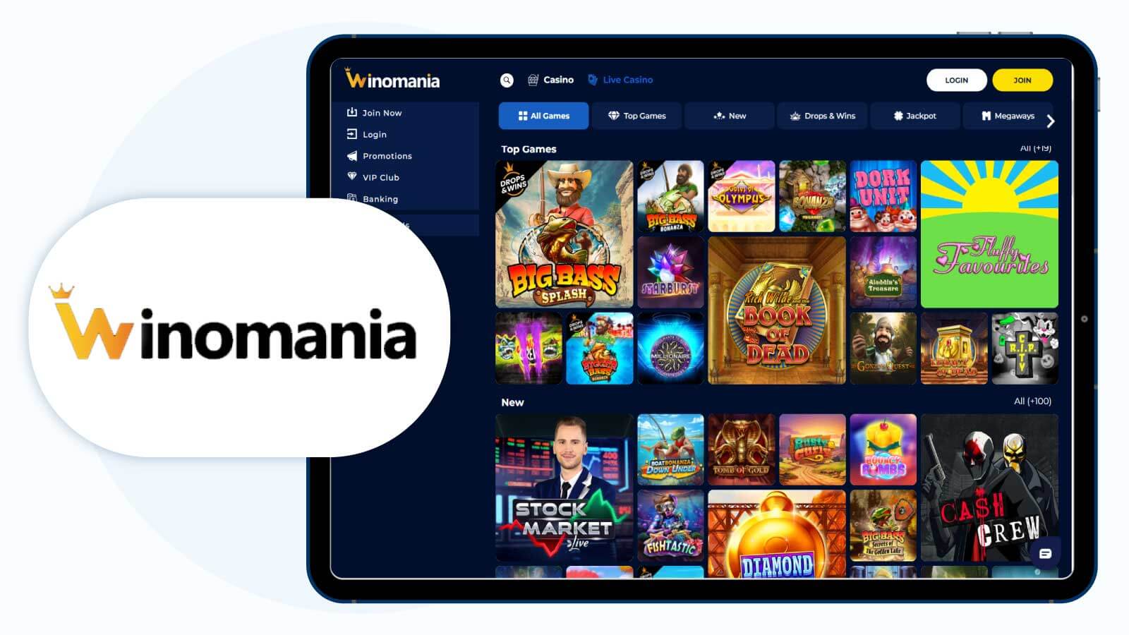 Winomania Casino Best New 2024 PayPal Casino Bonus