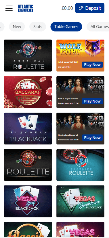 Atlantic Spins Casino Mobile Preview 1