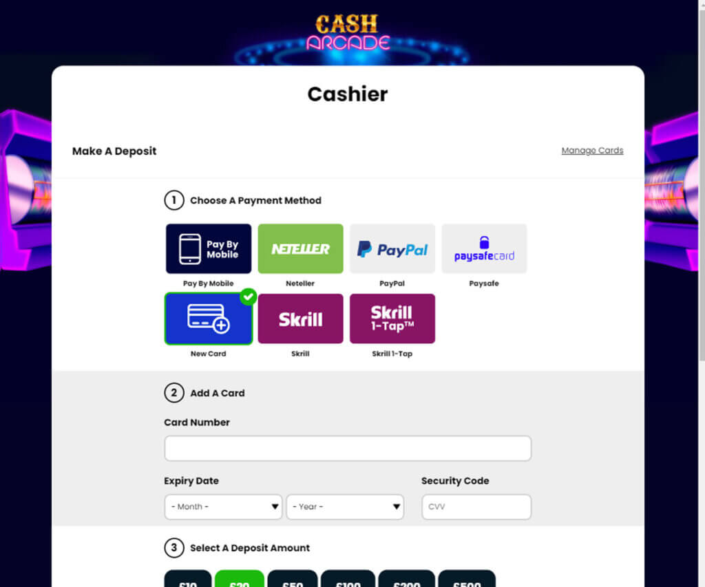 cash-arcade-casino-deposit-methods-available-review