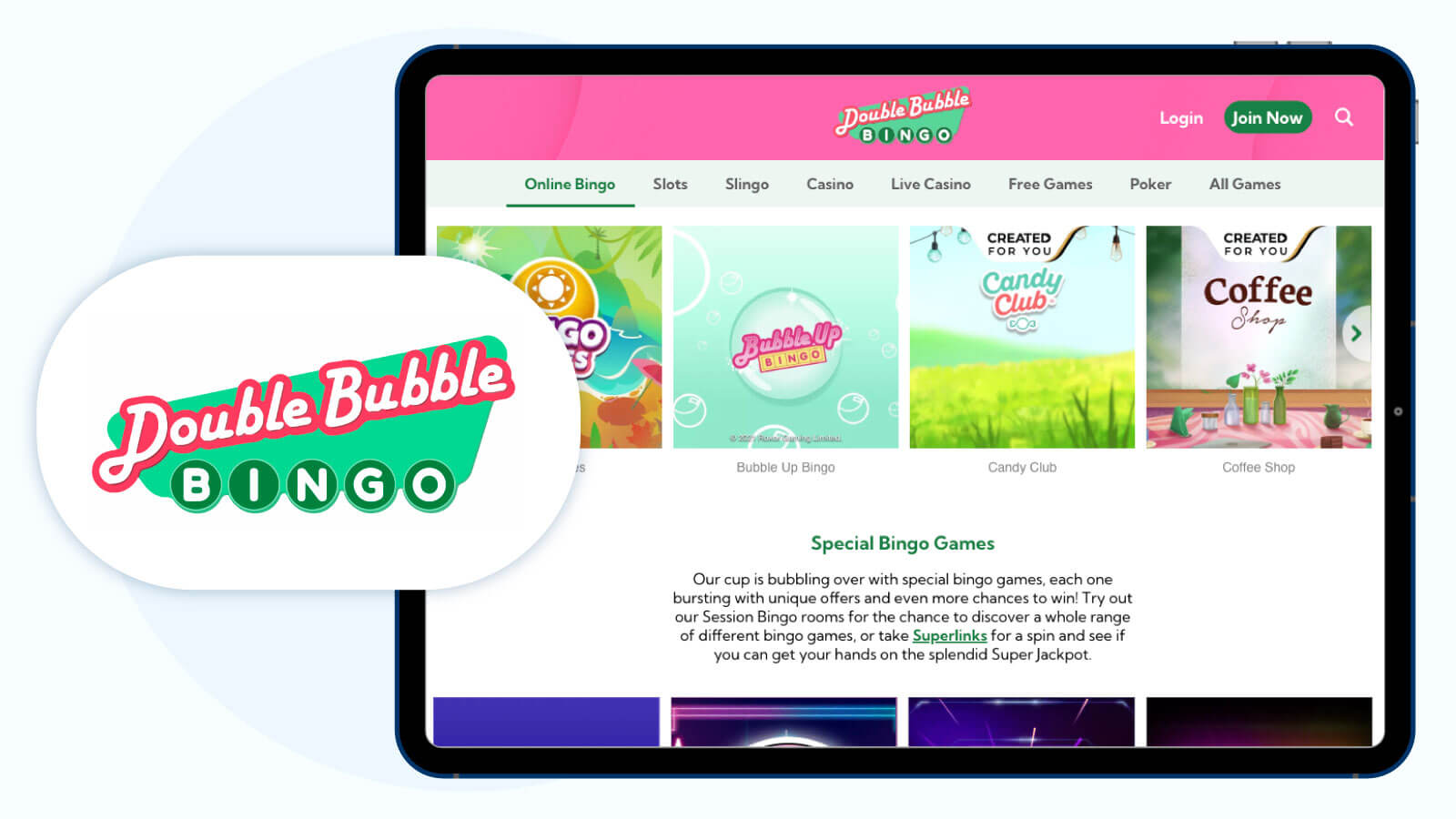 1.Double Bubble Bingo: Best £10 deposit bingo site for bonuses