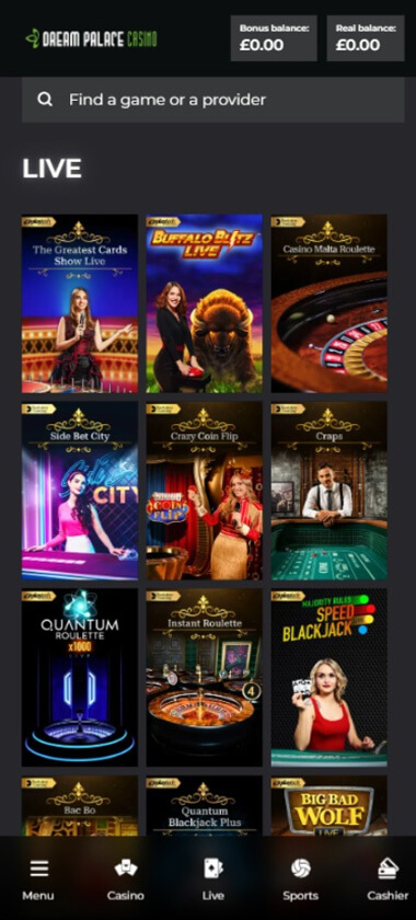 Dream Palace Casino Mobile Preview 1