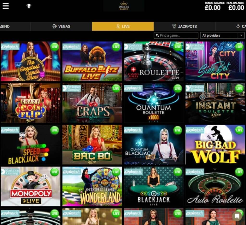 Dukes Casino Desktop preview 5