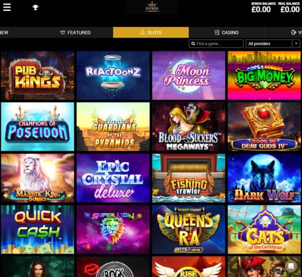 Dukes Casino Desktop preview 4